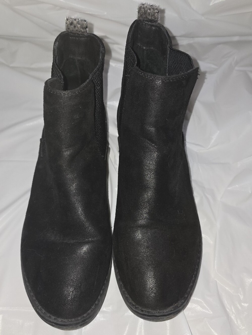 Black Booties with Silver Leopard Stripe